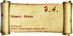 Homor Anna névjegykártya